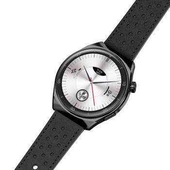 Smartwatch męski Garett V12 czarny skórzany. Męski smartwatch Garett. Męski smartwatch na pasku. Smartwatch męski Garett z rozmowami. Smartwatch na skórzanym pasku na prezent dla mężczyzny (3).jpg